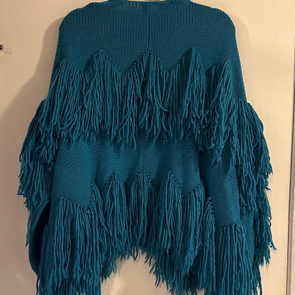 POL Turquoise Fringe Cardigan - Picture 5 of 5